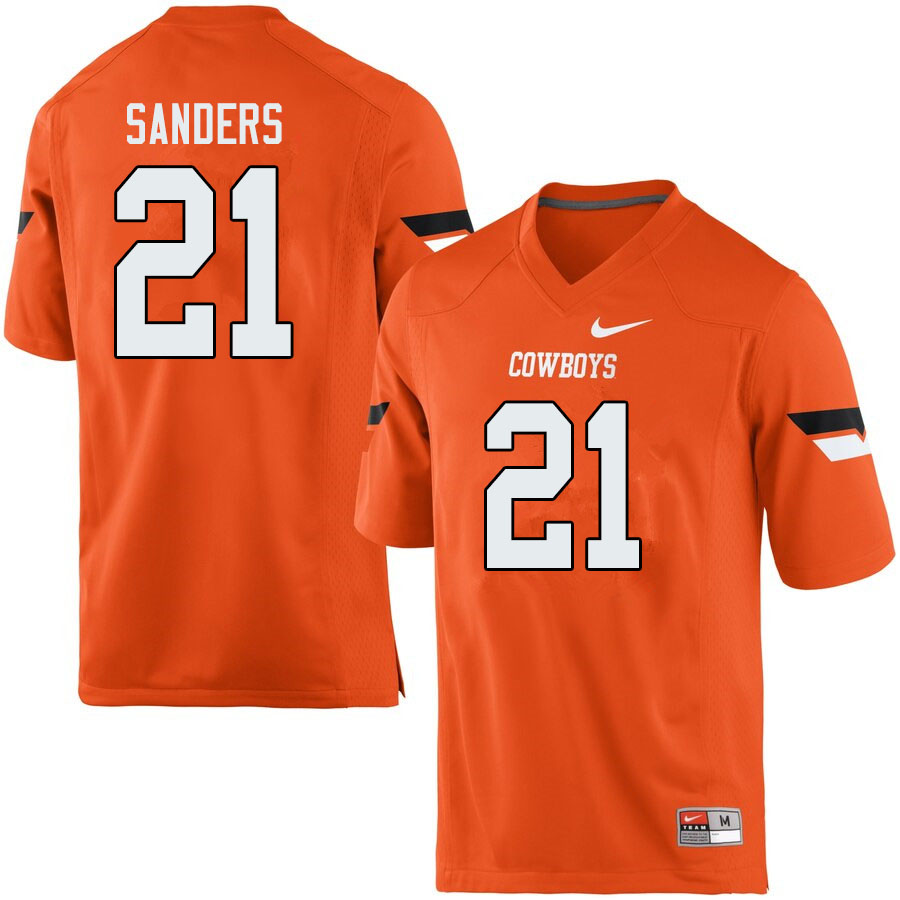 Men #21 Barry Sanders Oklahoma State Cowboys College Football Jerseys Sale-Orange - Click Image to Close